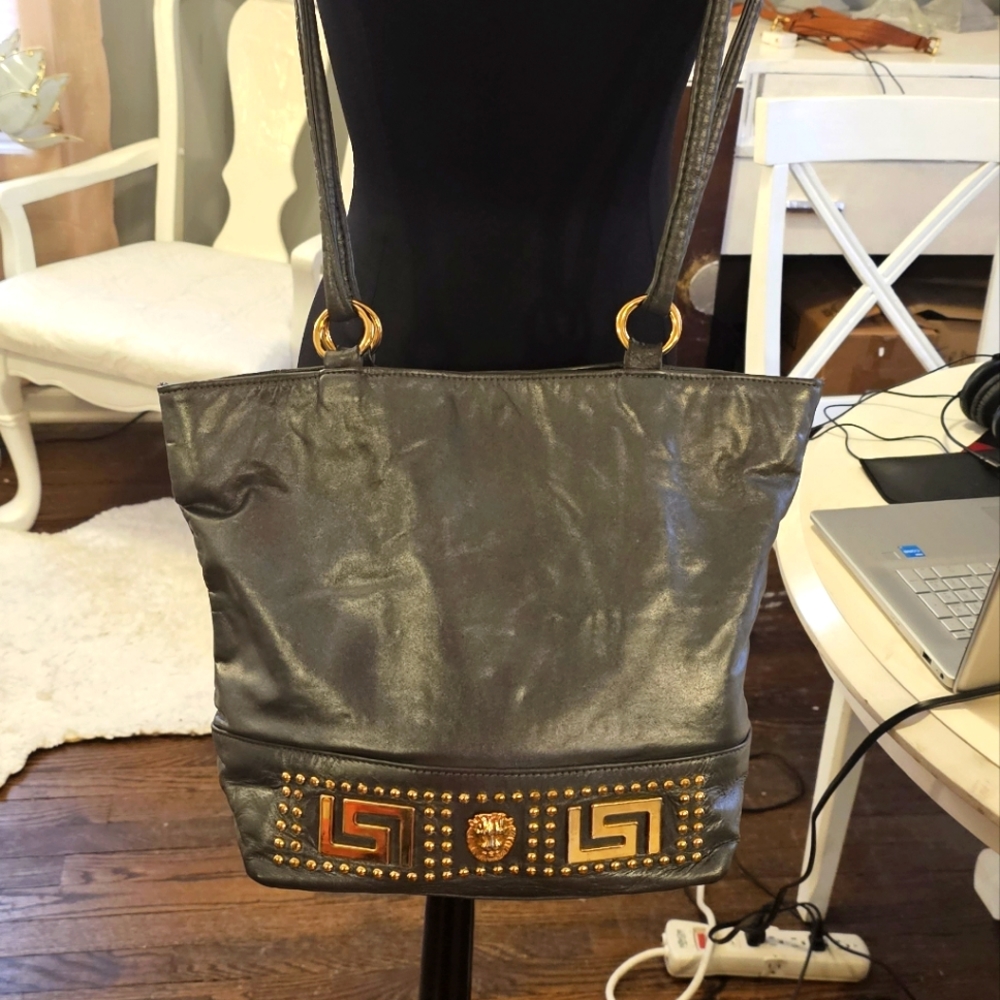 Park Avenue  International Genuine Leather Shoulderbag, Gray w/Double Straps